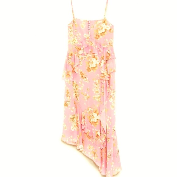 Zara Rose Floral Vintage Inspired Chiffon Dress - Picture 7 of 7